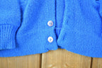 Vintage 1970s Fargo Knit Perfect Mild Distress Cardigan Sweater Made In USA
