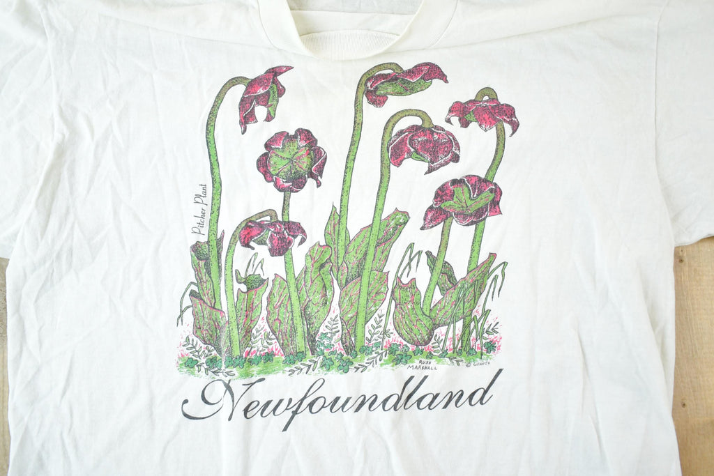 Vintage 1990s Newfoundland Pitcher Plant Souvenir T-Shirt Mens L