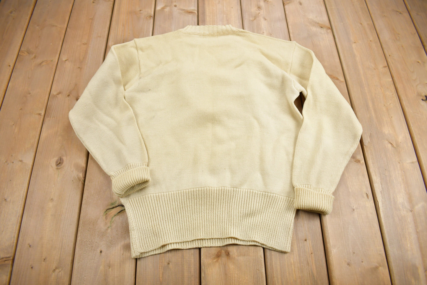 Vintage 1950s 100% Wool Collegiate Varsity Style Knit Sweater / "LV" / True Vintage / Made In USA / Grahamfeed