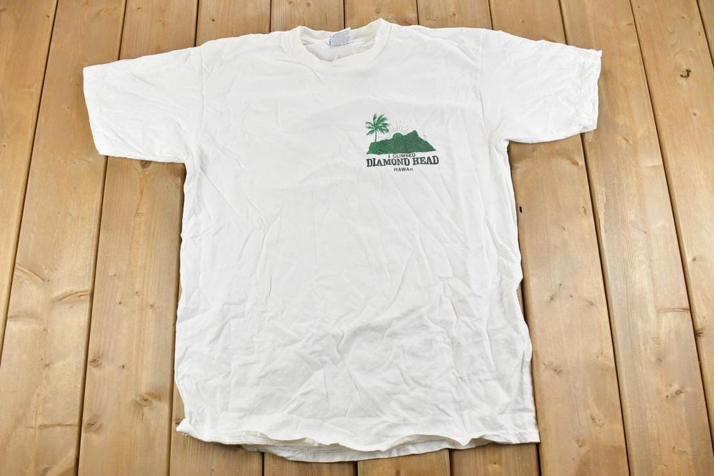 Vintage 1990s Diamond Head Hawaii Climbing Souvenir T-Shirt