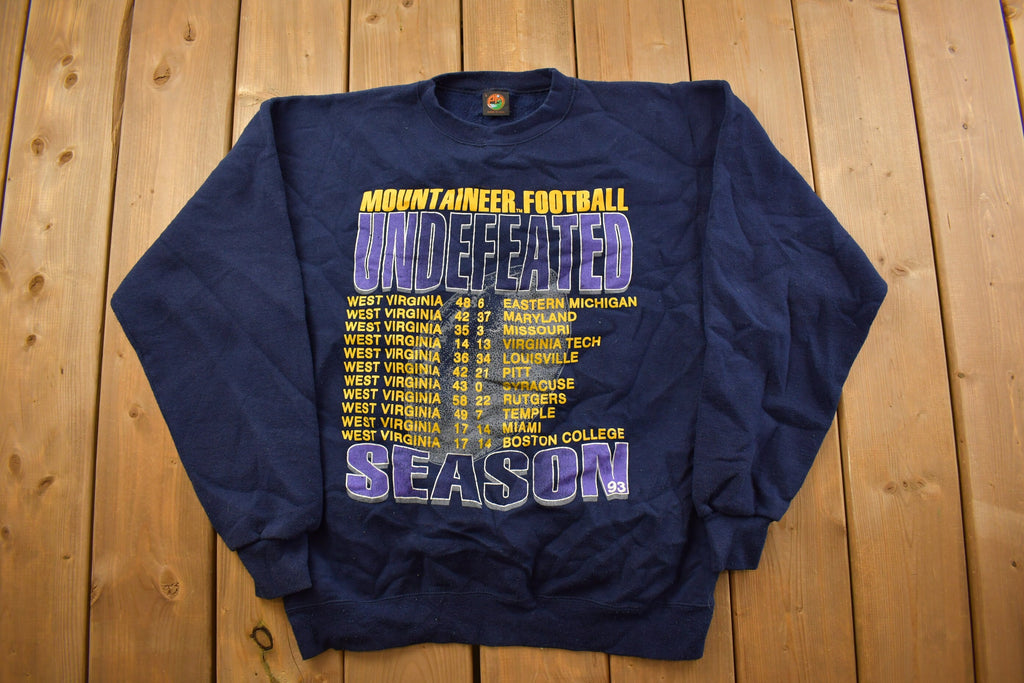 Vintage 1990s West Virginia University Undefeated Season Collegiate Crewneck