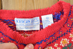 Vintage 1990s Northern Isles Christmas Knit Hand Embroidered Crewneck Sweater