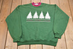 Vintage 1990s Lee Michigan Tree Graphic Crewneck Sweatshirt