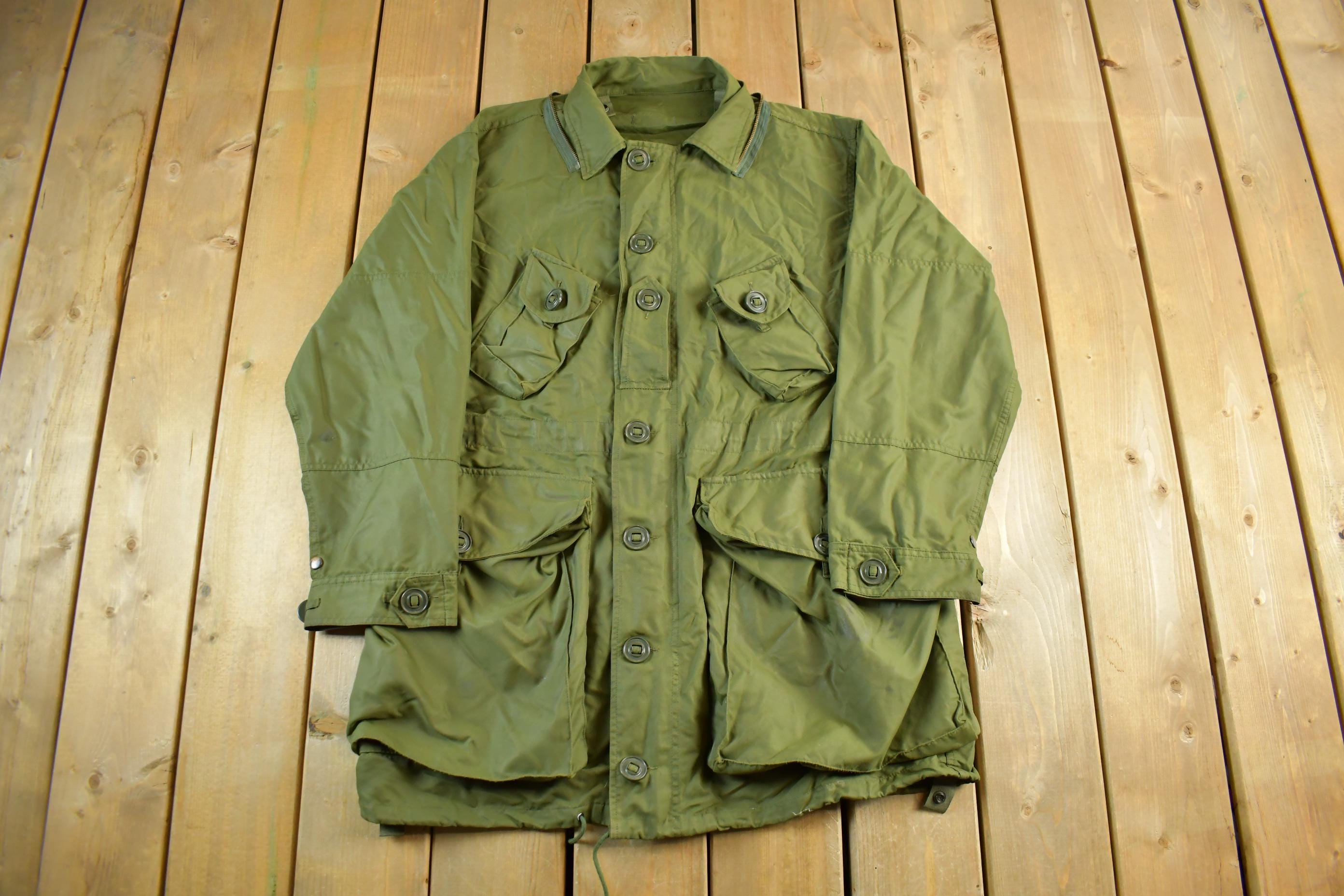 Vintage 1980s Canadian Army Military Field Jacket Men's Large