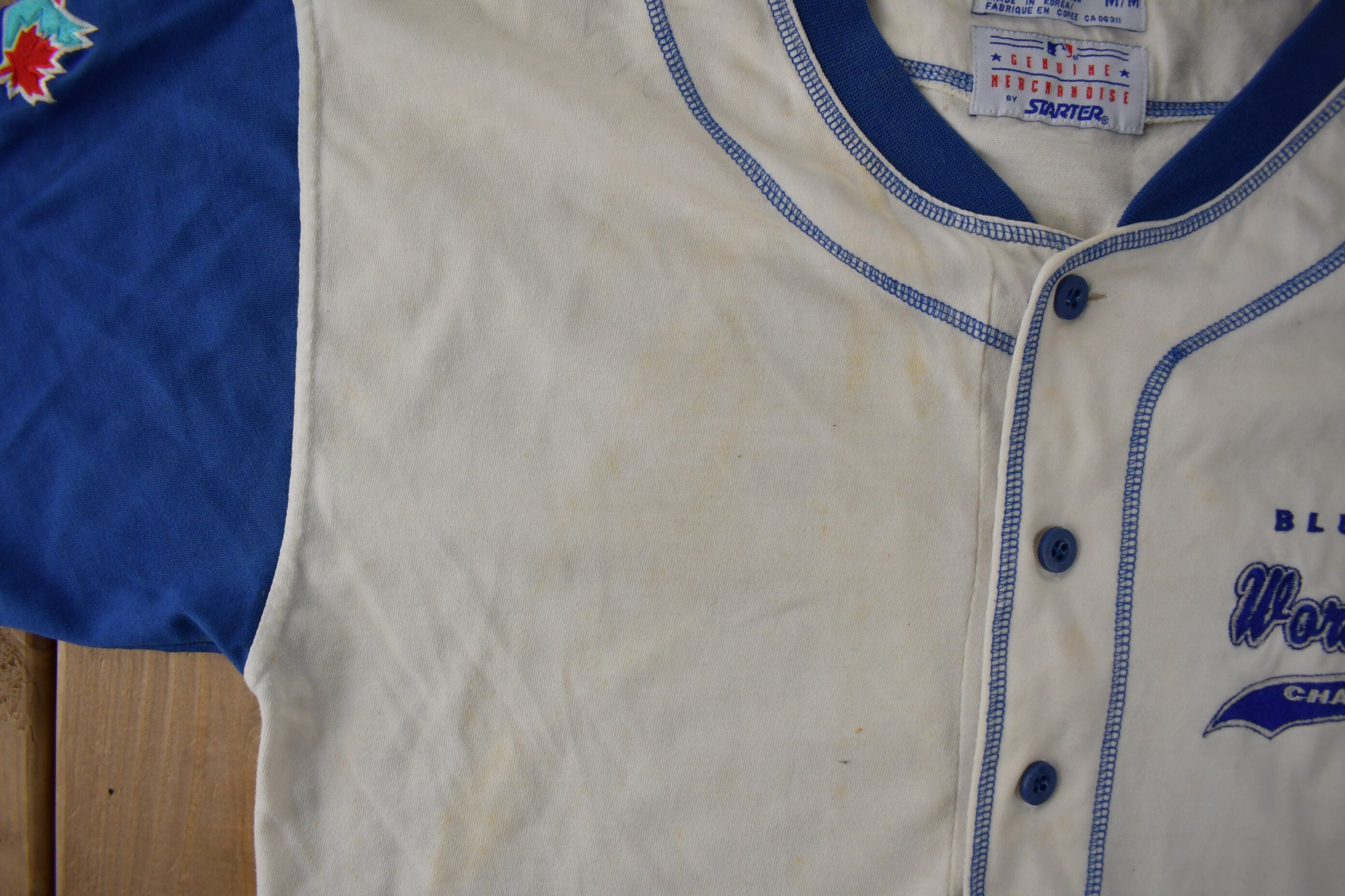 Vintage 1992 Toronto Blue Jays MLB World Series Champions Starter Jersey Size M
