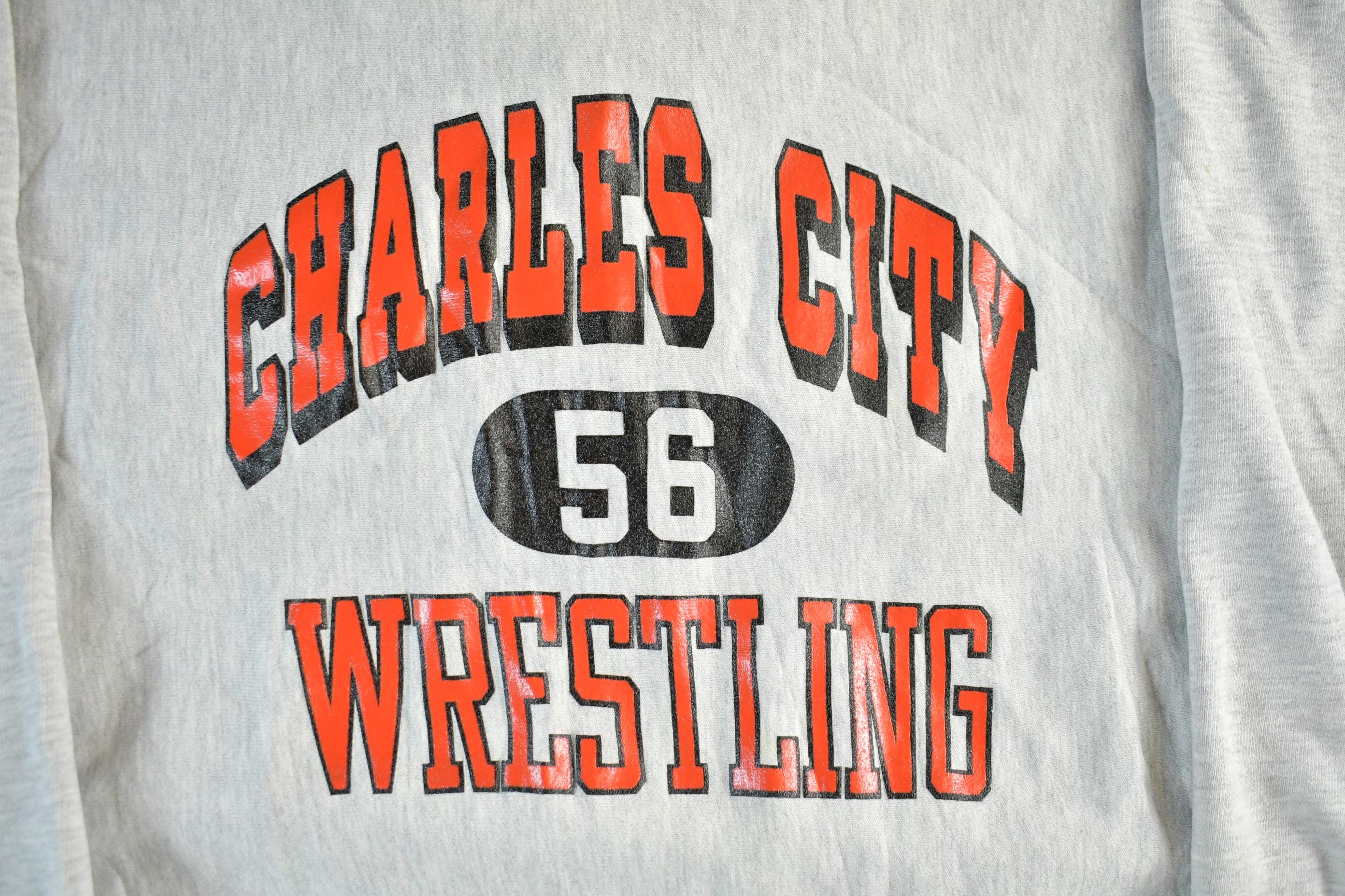 Vintage 1980s Champion Reverse Weave Charles City Wrestling Crewneck Men's XL