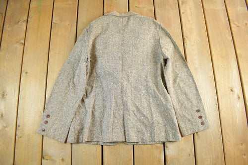 Vintage 1990s Movin Along Wool Blazer Jacket Women's M-L / Wool Jacket / 80s Blazer / Preppy Casual