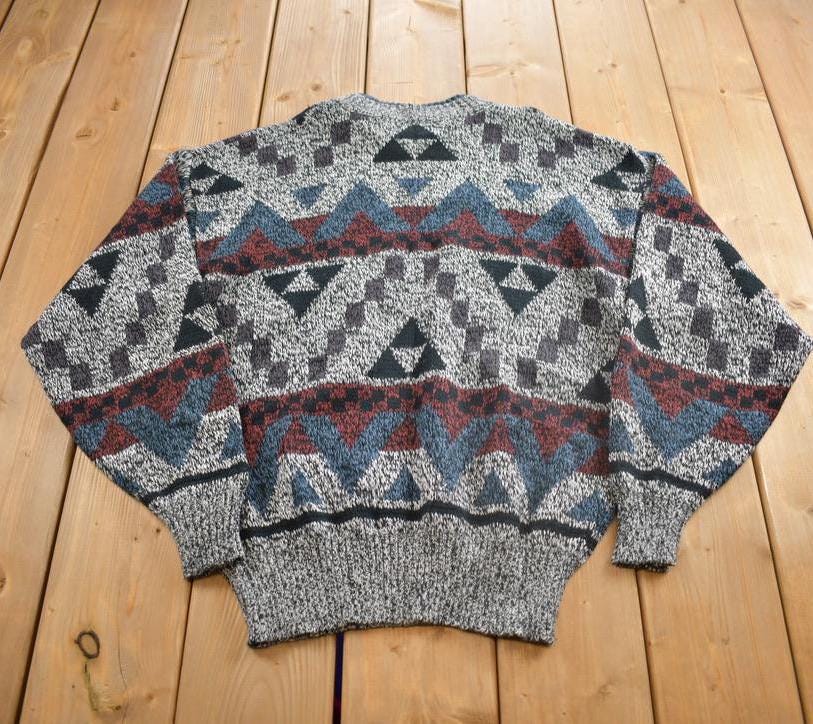 Vintage 1990s Michael Gerald Abstract Pattern Knit Crewneck Sweater