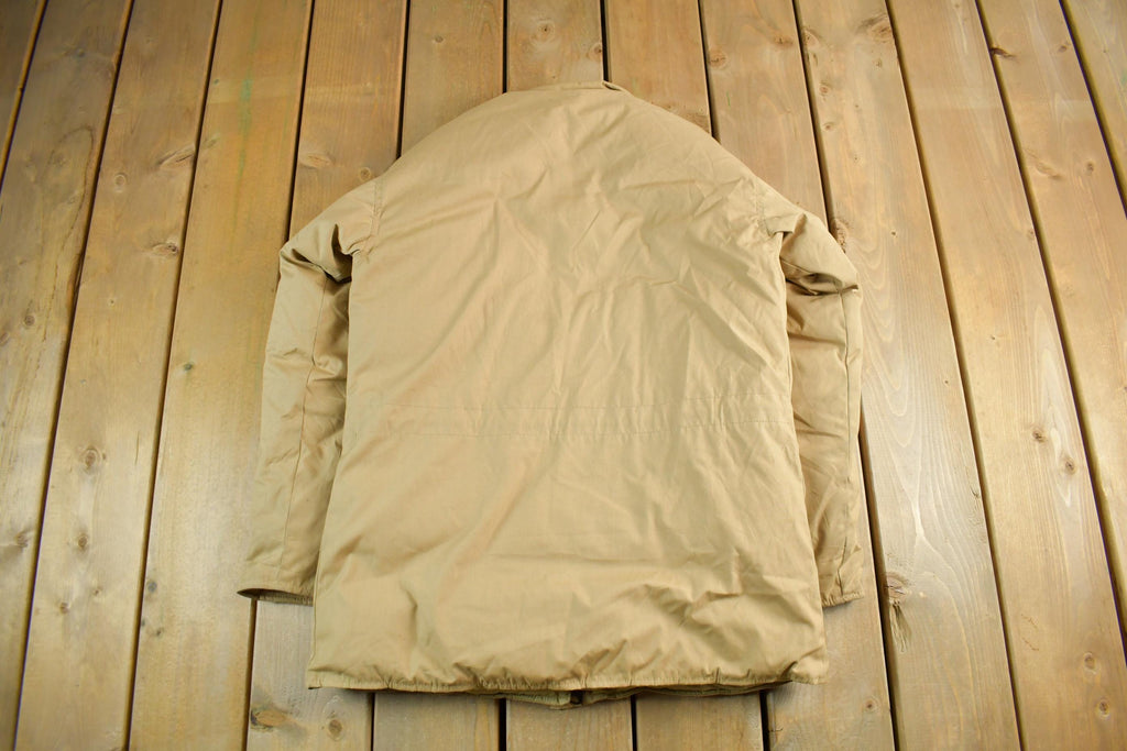 Vintage 1990s Eddie Bauer Beige Goose Down Parka Jacket Adult Small  Outdoor Wear  90s Eddie Bauer  Outdoors Outerwear