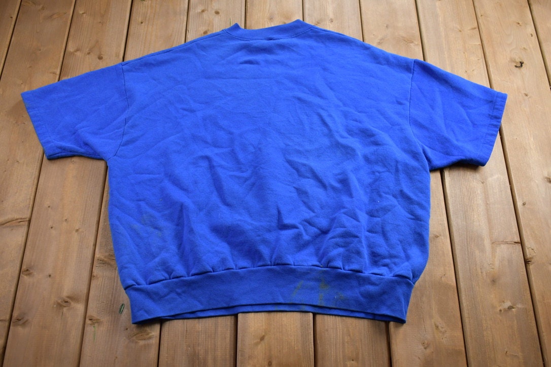 Vintage 1980S Blank Boxy Short-sleeve Crewneck Sweatshirt