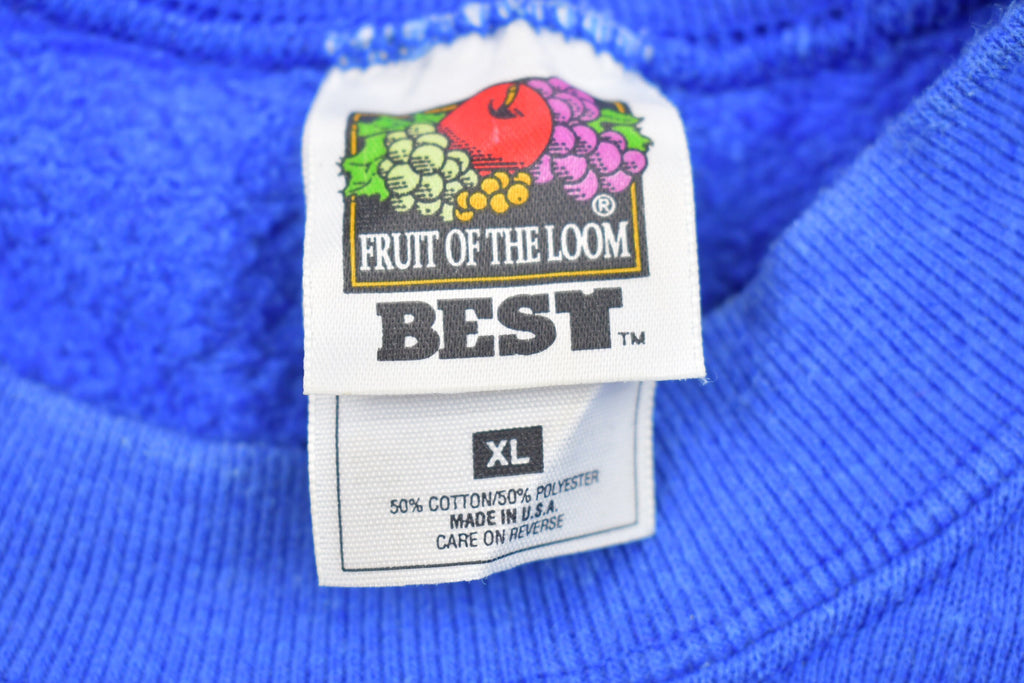 Vintage 1990s Blank Blue Crewneck Fruit of the Loom Sweatshirt