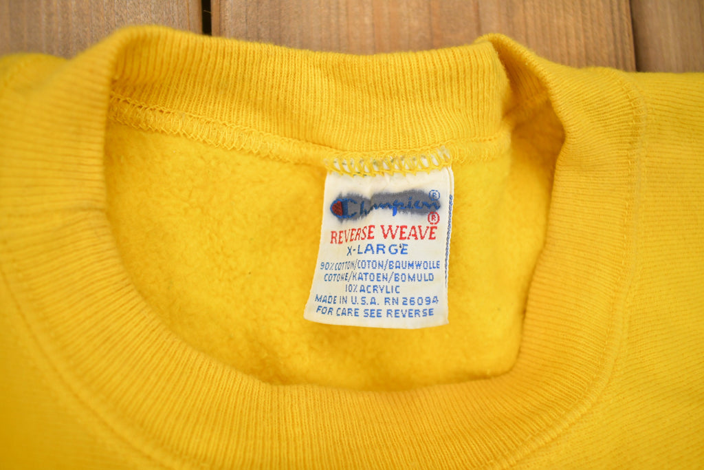 Vintage 1990s Blank Yellow Champion Reverse Weave Crewneck