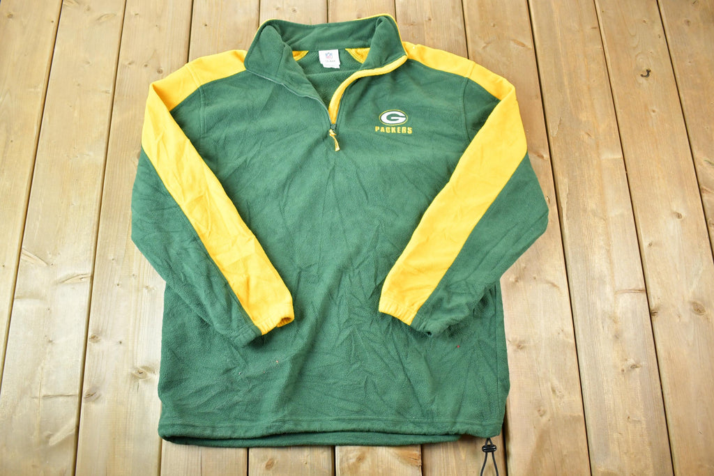 Vintage 1990s Green Bay Packers Quarter Zip Fleece Sweater
