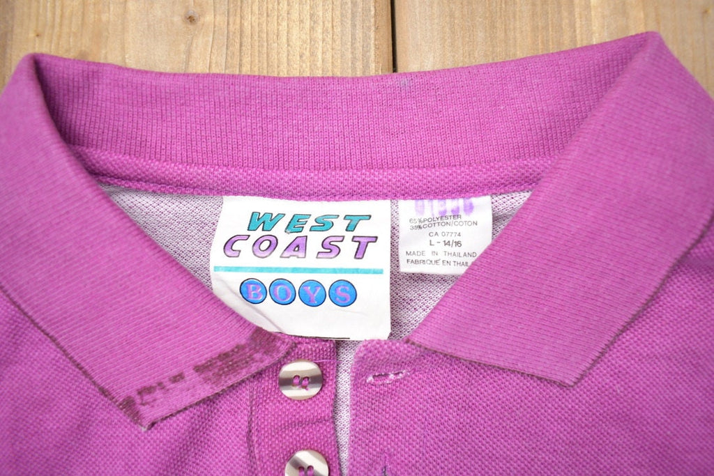 Vintage 1990s West Coast Boys Pink Button Up Polo Shirt