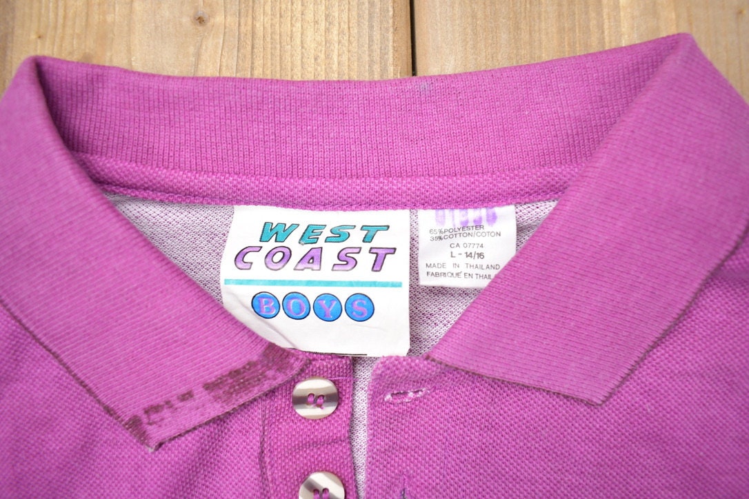 Vintage 1990s West Coast Boys Pink Button Up Polo Shirt
