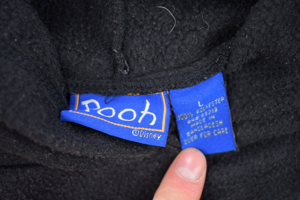 Vintage 1990s Pooh Disney Tigger Embroidered Fleece Hooded Sweater
