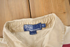 Vintage 1990s Polo By Ralph Lauren Small Pony Earth Toned Striped Polo Shirt Size XL