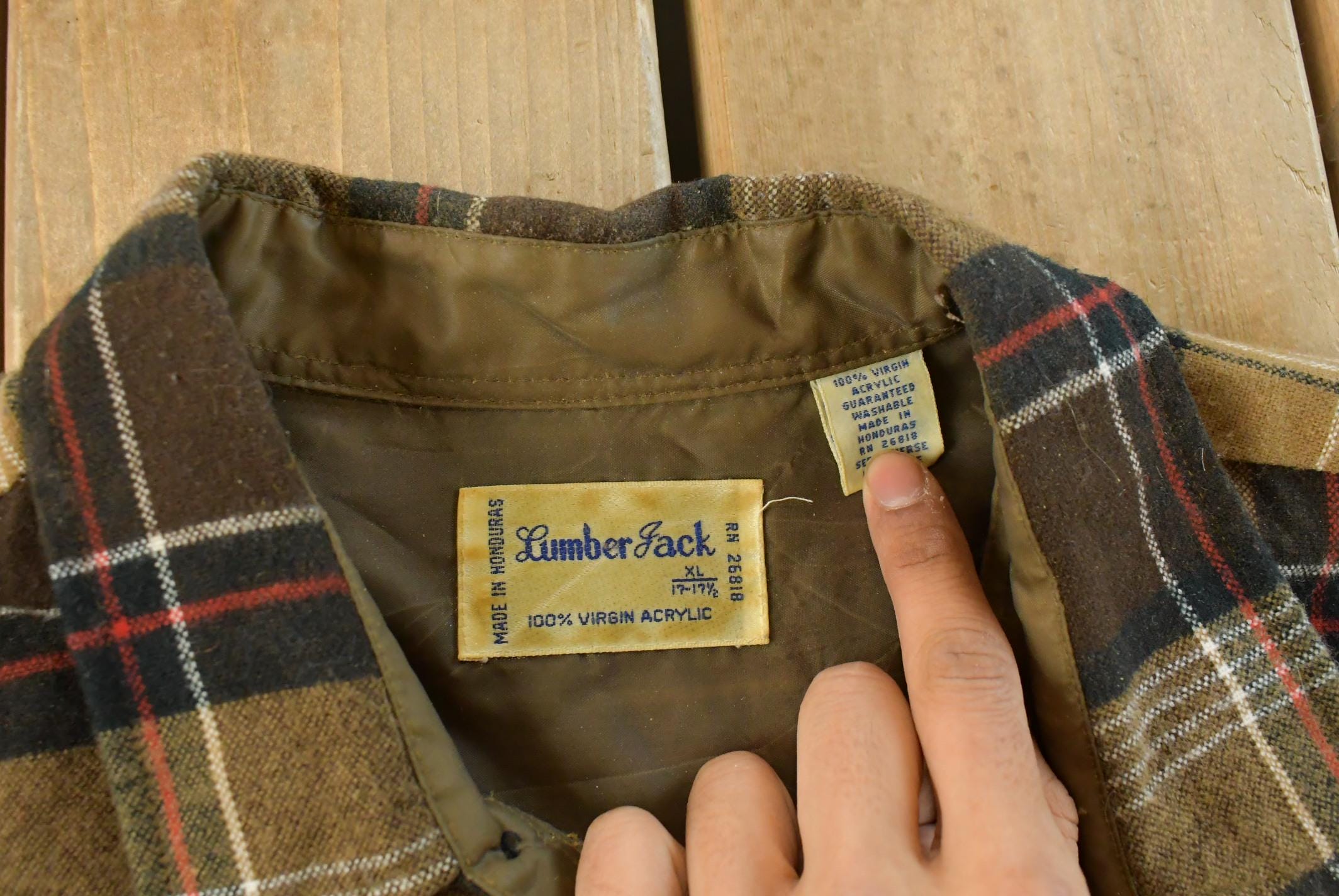Vintage 1980s Lumberjack Plaid Flannel Button Up Shirt Men's XL /