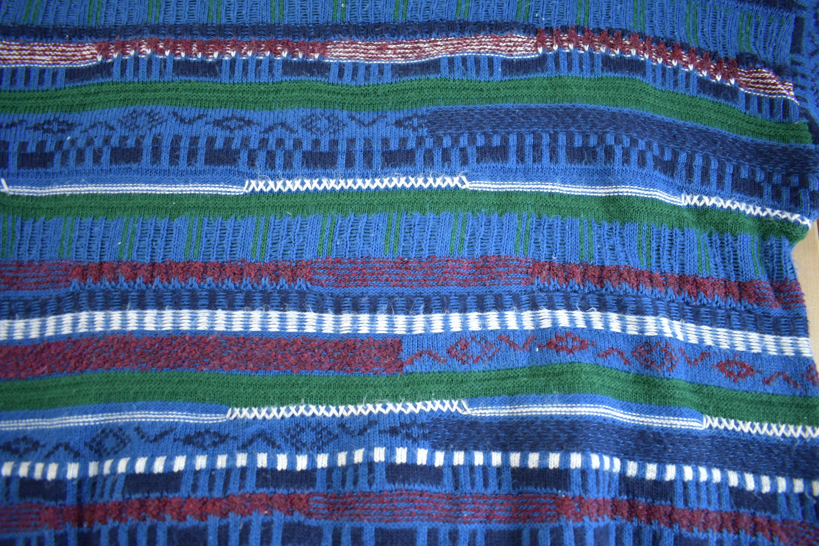 Vintage 1990s Simona Abstract Pattern Knit Crewneck Sweater Made In Italy