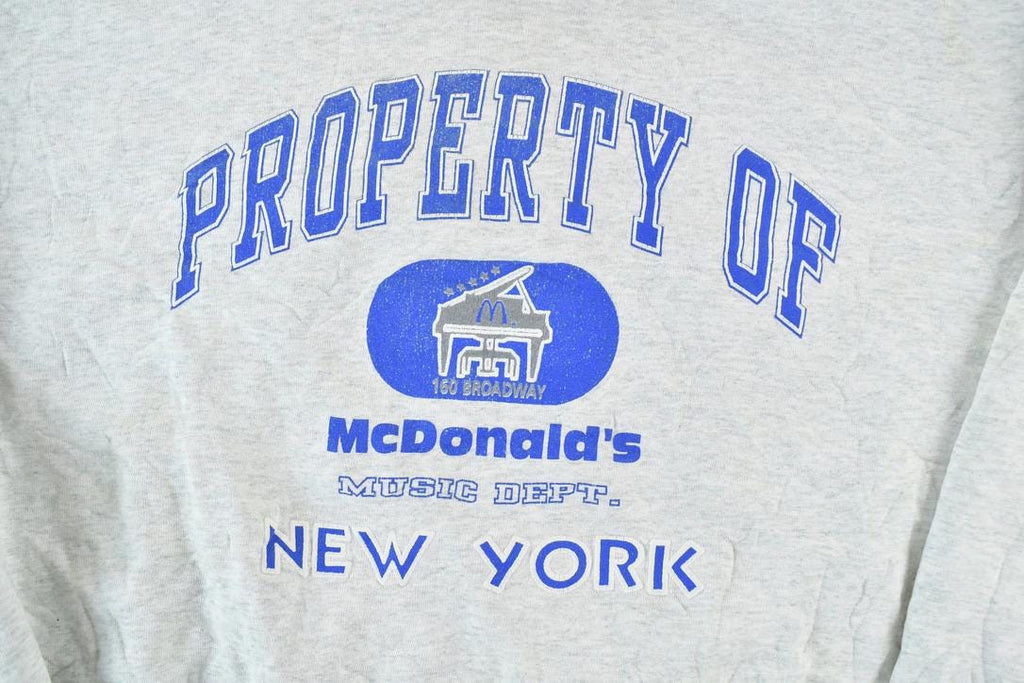 Vintage 1990s Mcdonalds Music Department New York Crewneck Sweatshirt Made In USA