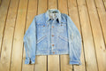 Vintage 1970s Wrangler Workwear Distressed Denim Trucker Jean Jacket XS-S