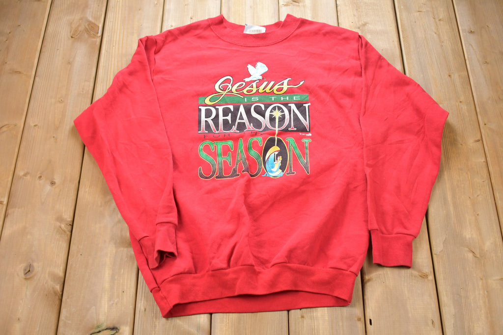 Vintage 1997 Lee Jesus Is The Reason Crewneck Sweatshirt