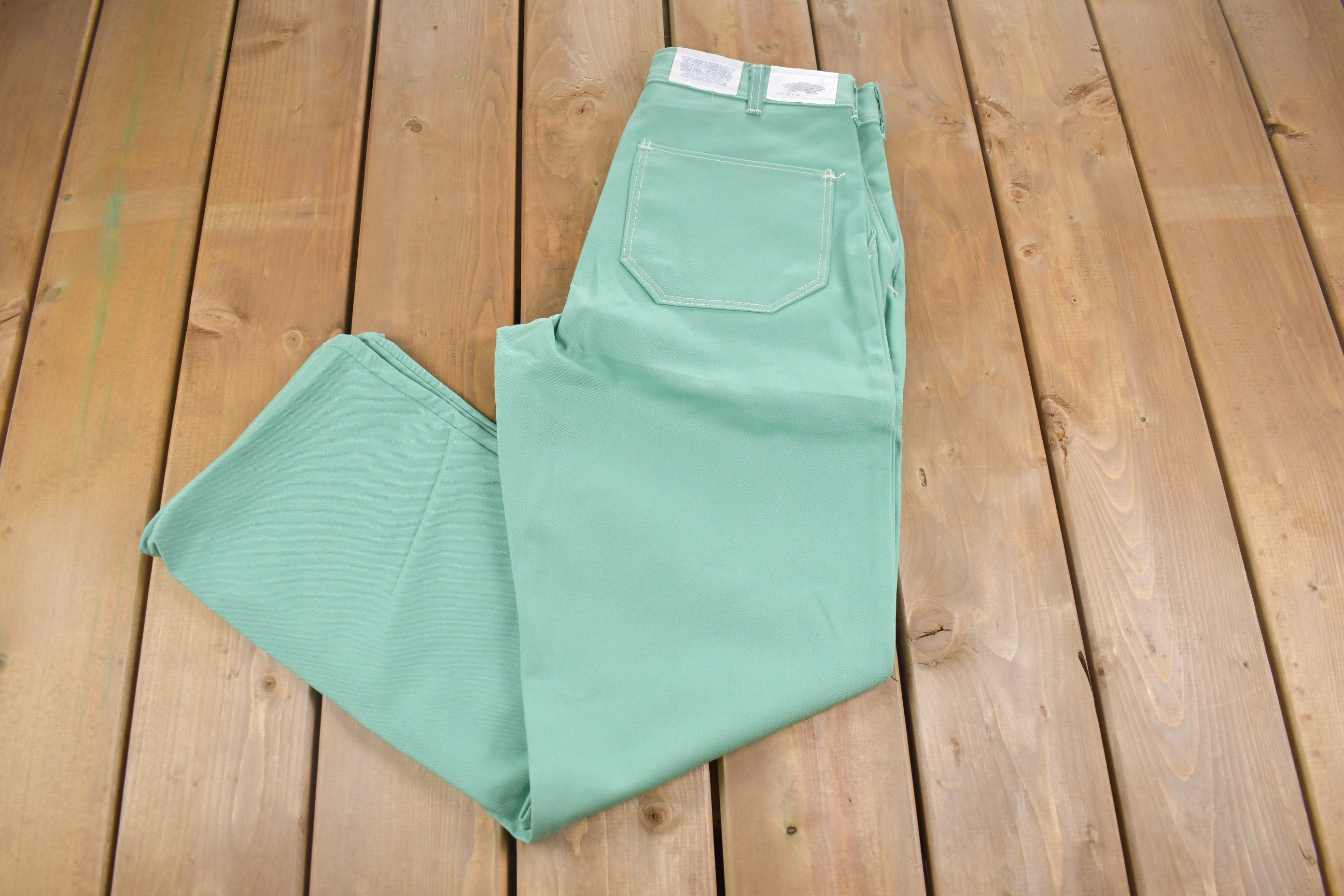 Vintage 1980's Seafoam Green Straight Leg Jeans 32 x 32