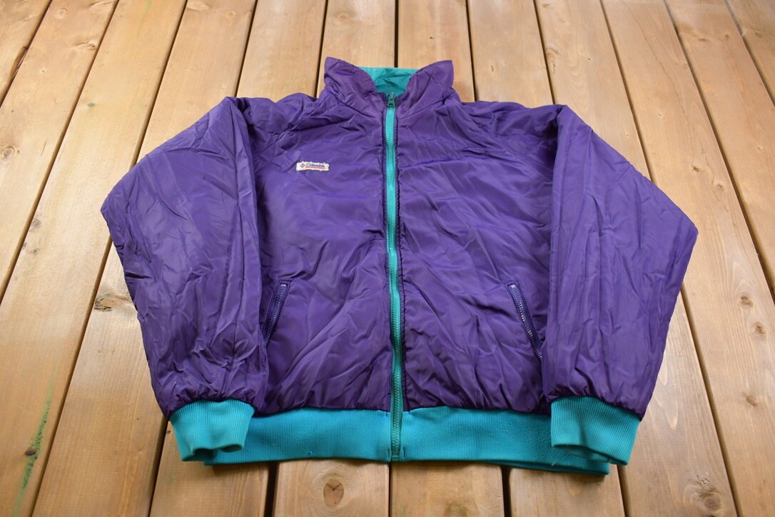 Vintage 1990s Columbia Reversible Sportswear Full Zip Bomber