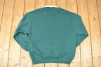 Vintage 1990s Gopher Sport Collared Leaf Design Graphic Print Collared Sweatshirt Women's L