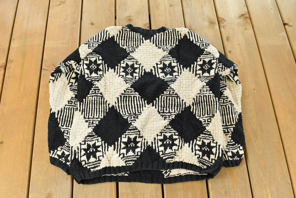 Vintage 1990s Gap Pattern Hand Knit Sweater Women's S