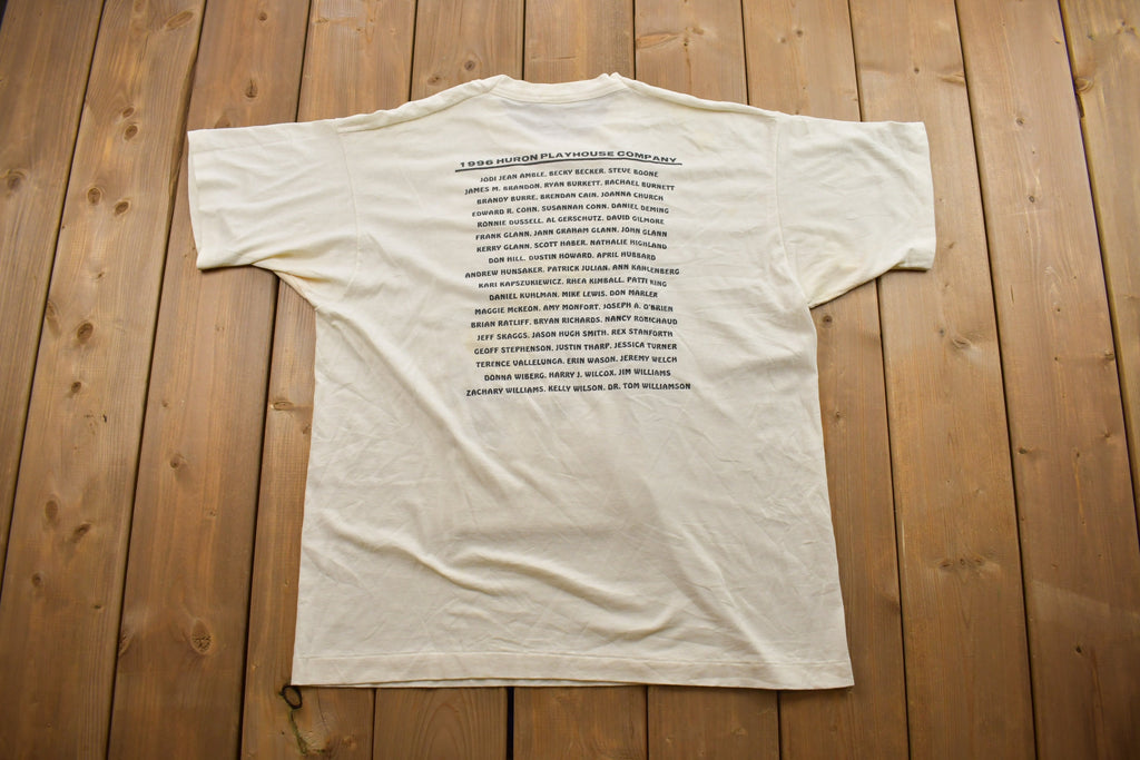 Vintage 1996 Huron Playhouse Band Tour Graphic T Shirt