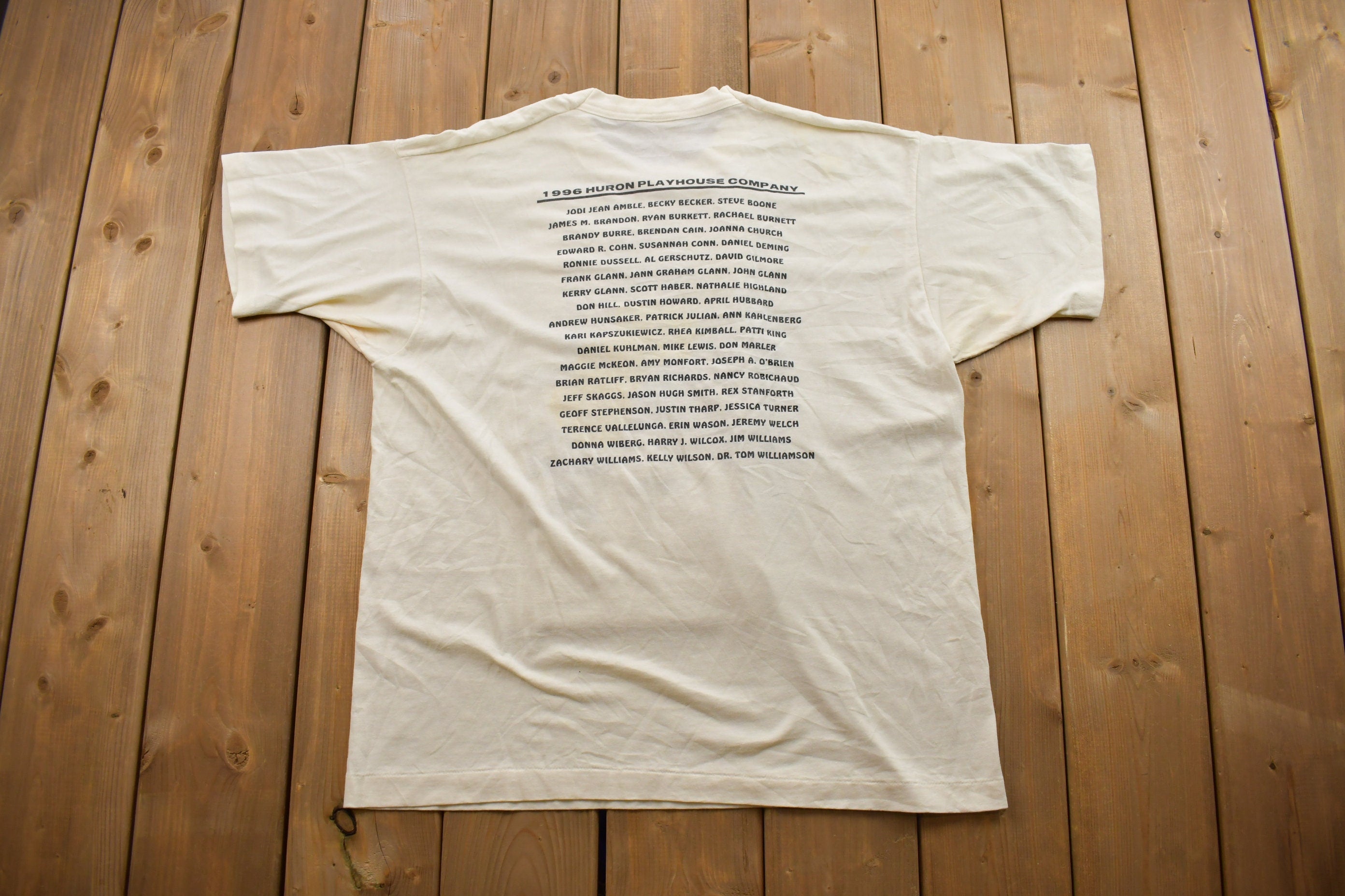 Vintage 1996 Huron Playhouse Band Tour Graphic T Shirt