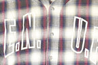 Vintage 1990s UNUF Plaid Button Up Souvenir T-Shirt Men's XL