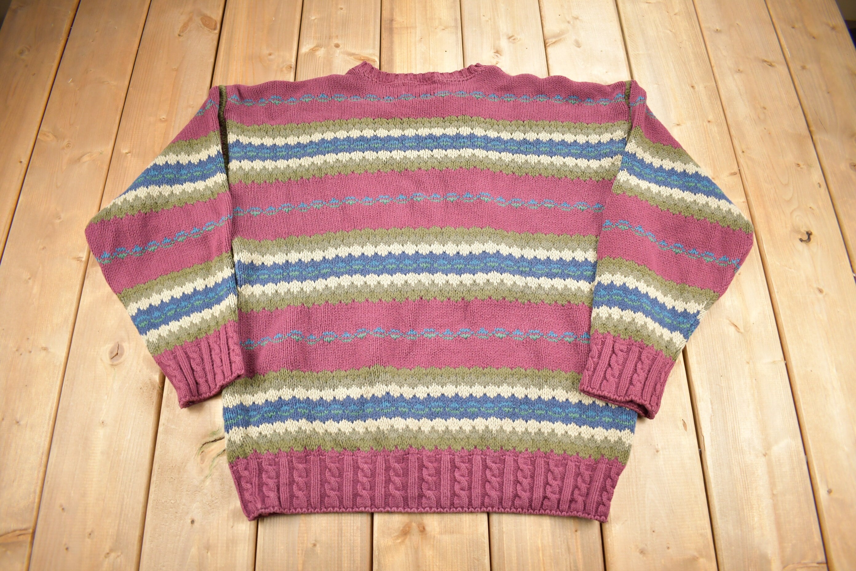 Vintage 1990s Lobo By Pendleton Striped Knit Sweater
