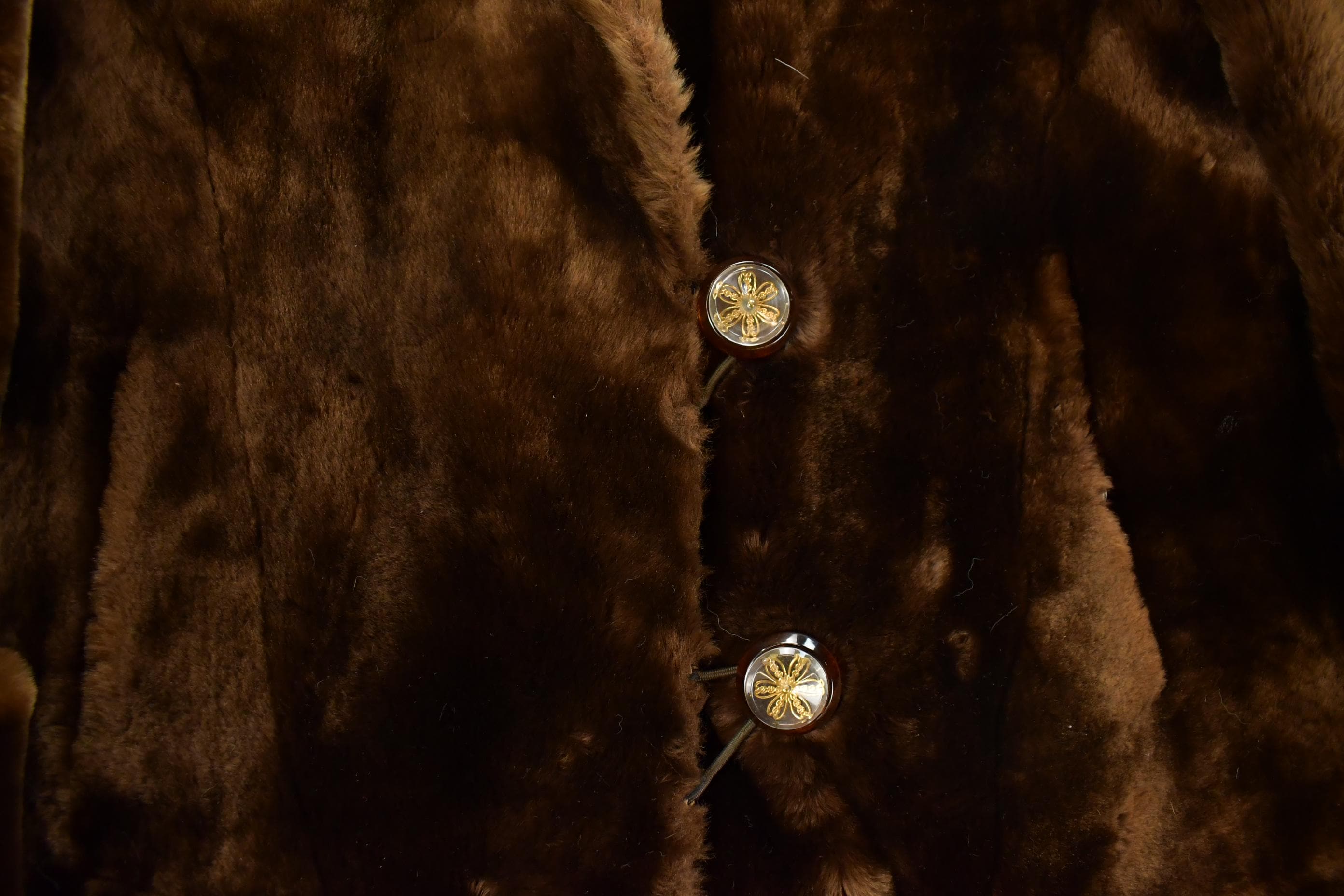 Vintage 1970s Sheared Mouton Fur Coat Women's Large
