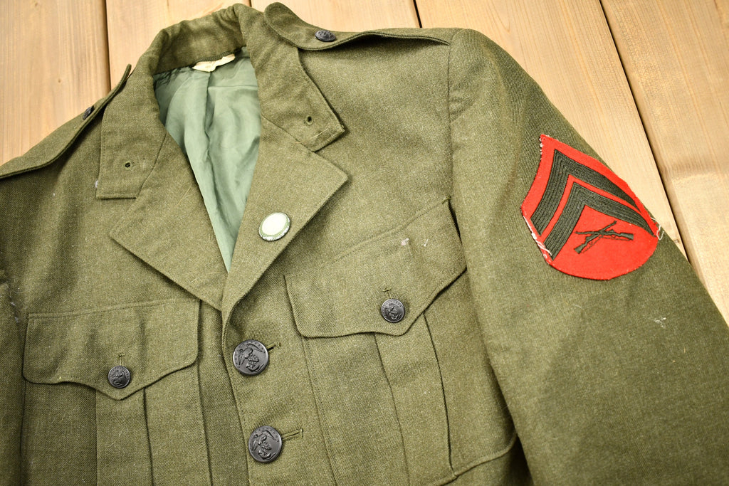 Vintage 1982 Army Military Button Up Blazer Jacket