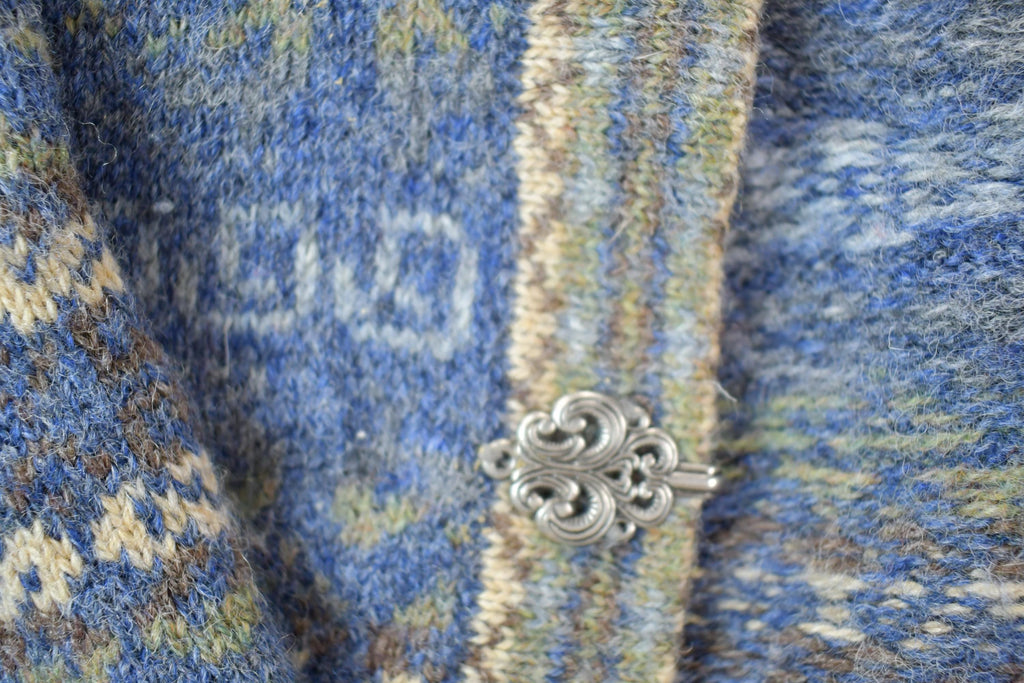 Vintage 1990s Susan Bristol Fancy Clasp Knit Crewneck Button Up Sweater