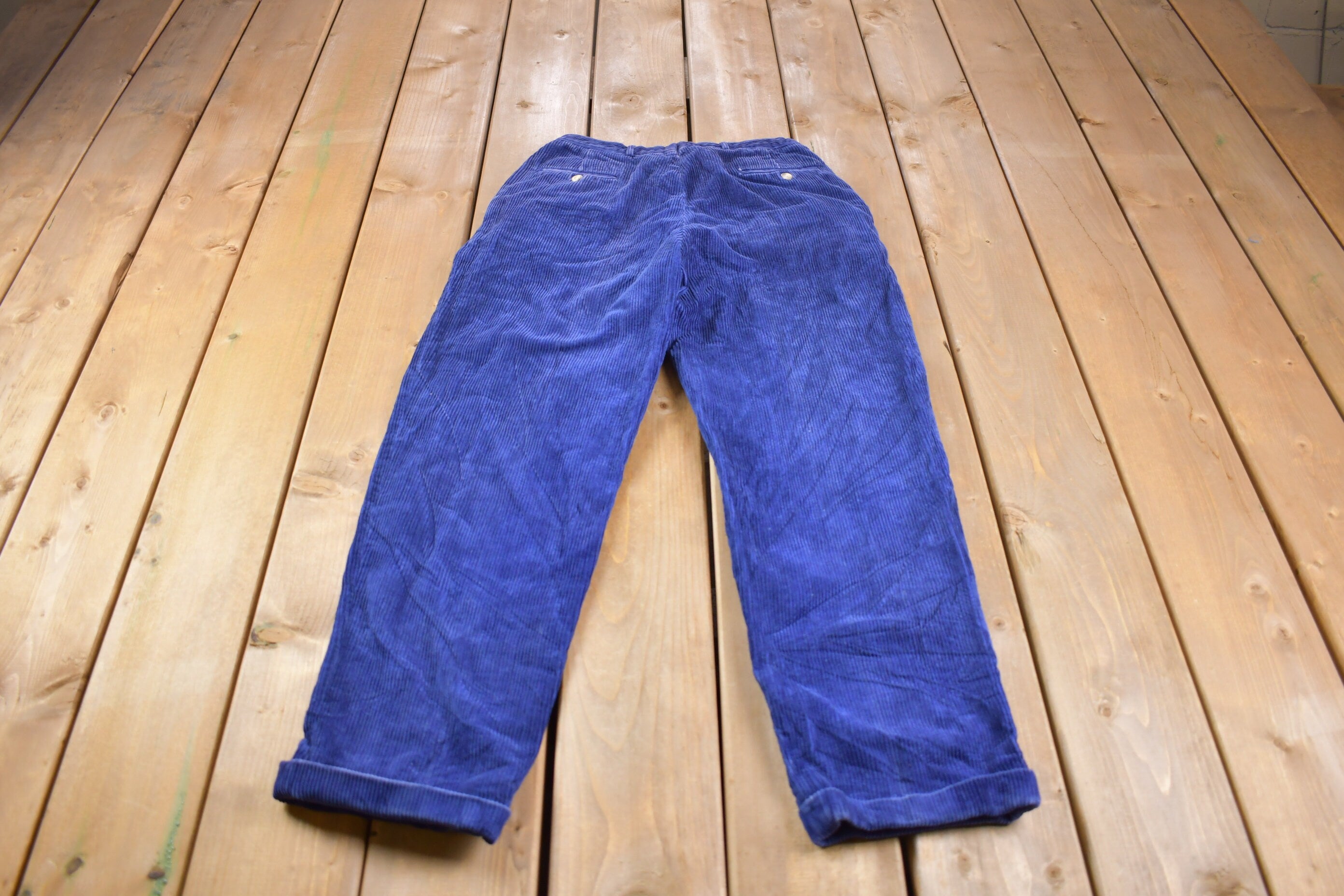 Vintage 1990s Cuffed Clipper Bay Corduroy Pants Size 26 x 28.5