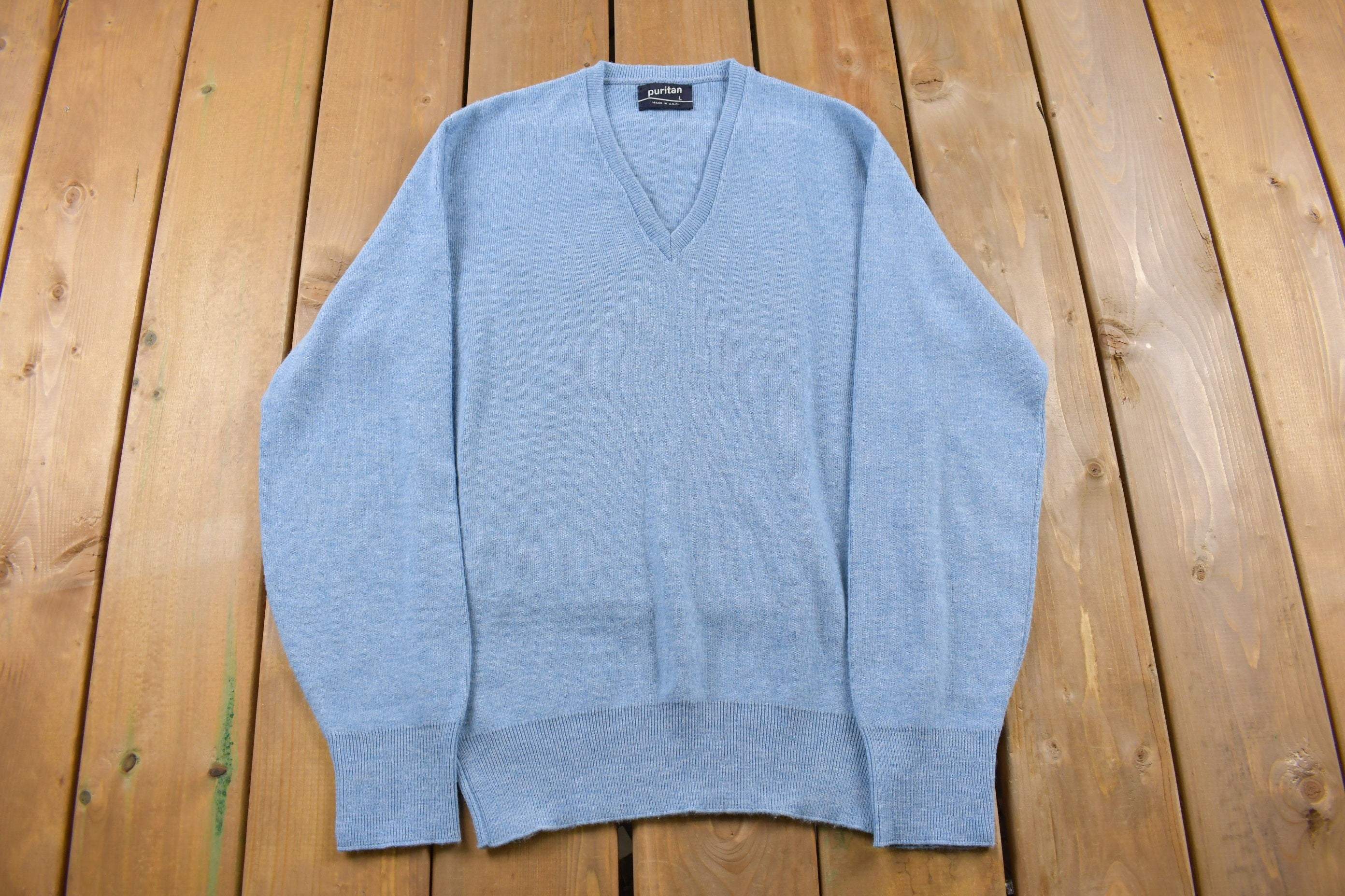 Vintage 1990s Puritan V Neck Knitted Crewneck Sweater