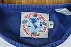 Vintage 1990s Members Only World Travel Club Textured Mandarin Collared Polo Shirt