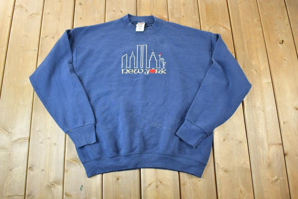 Vintage 1990s New York Big Apple Souvenir Crewneck Sweatshirt Made In USA