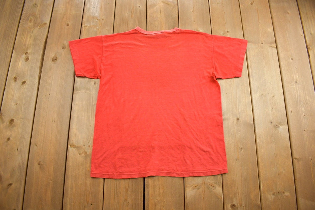 Vintage 1986 Russell Athletic Garner Iowa Souvenir Single Stitch Travel T Shirt Made In USA