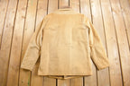 Vintage 1980s Faux Fur Lined 4 Pocket Beige Coat Fall Winter Outerwear