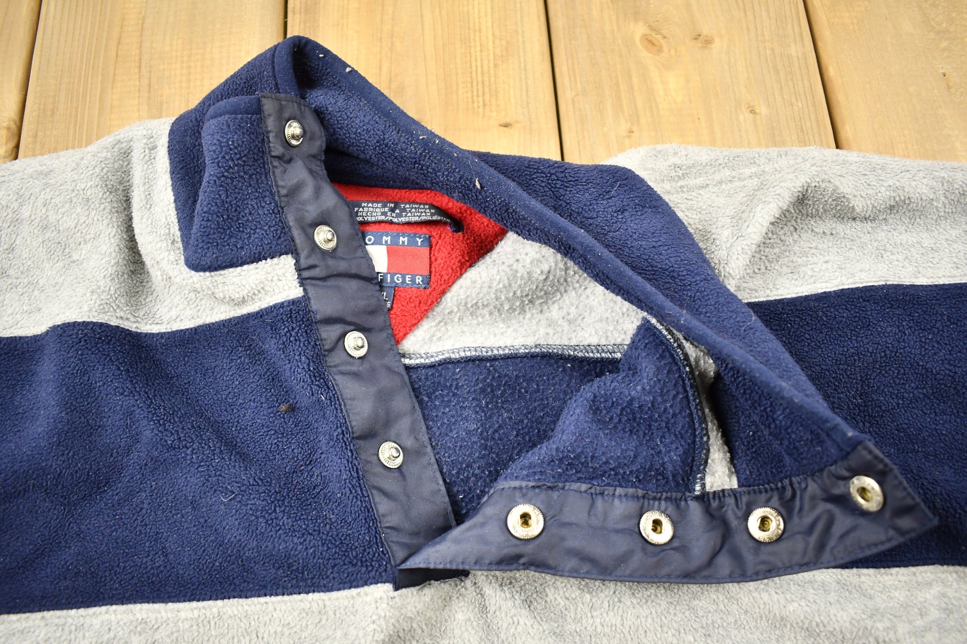 Vintage 1990s Tommy Hilfiger T Snap Fleece Sweater
