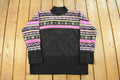 Vintage 1990s Stefano Basics Snowflake Knit Mohair Mockneck Sweater Women's L