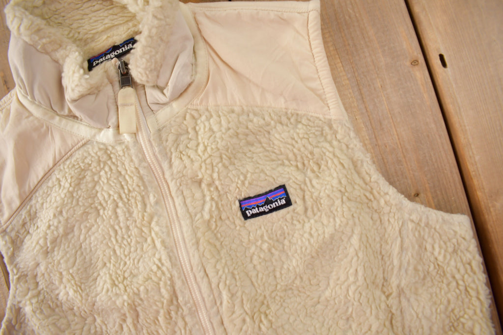 Vintage Y2K Patagonia Deep Pile Beige Fleece Sweater Vest Size Women's Medium