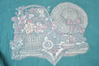 Vintage 1990s J Lauren Floral Garden Souvenir Crewneck Sweatshirt Made In USA