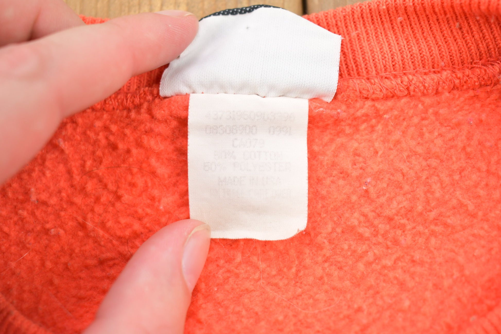 Vintage 1990s Blank Orange Heavyweight Lee Crewneck Sweatshirt