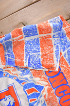 Vintage 1990s Denver Broncos NFL Football All Over Print Graphic T-Shirt Made In USA