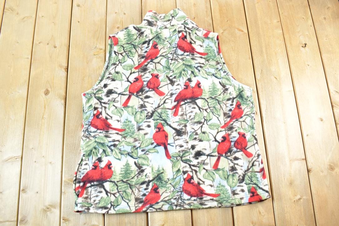 Vintage 1990s AOP Cardinal Fleece Outdoorsman Sweater Vest Womens XL